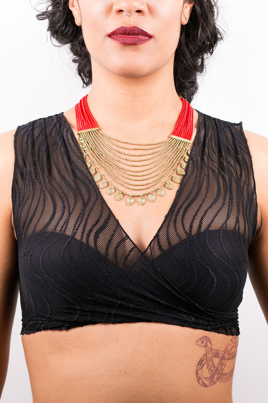 Sheer Black Wrap Crop Top
